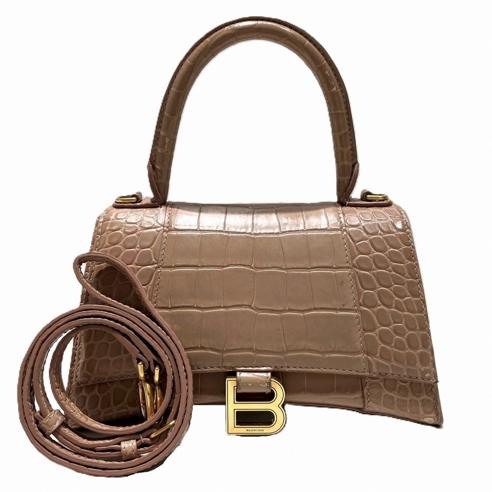 Balenciaga Hourglass Top Handle Small Handbag Leather 593546